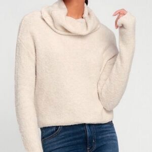 FREE PEOPLE STORMY COWL NECK COZY CREAM TURTLENECK SWEATER SIZE SMALL​